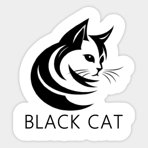 Black Sad Cat Sticker by Pieartscreation